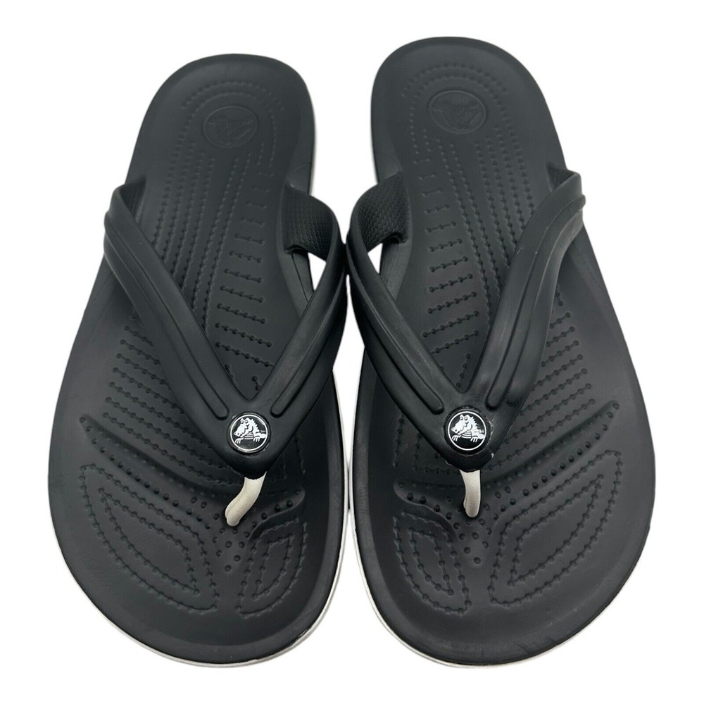 Crocs Unisex Crocband Flip‎ Flops Thong Sandals 11033 Black Men's 9 Women's 11 - Picture 5 of 11